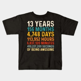 13 Years old of Being Awesome, 13th Birthday Gift Vintage Kids T-Shirt